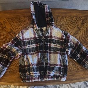 Bershka fuzzy sherpa jacket